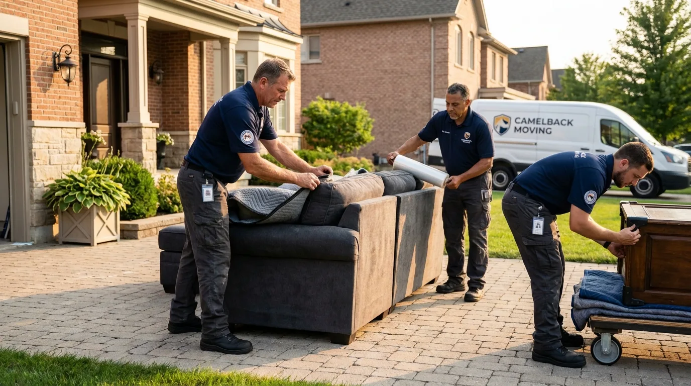 Large estate moving crew wrapping furniture in Rantoul, IL